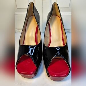 Women's Fashionable Black Slip-on Heels